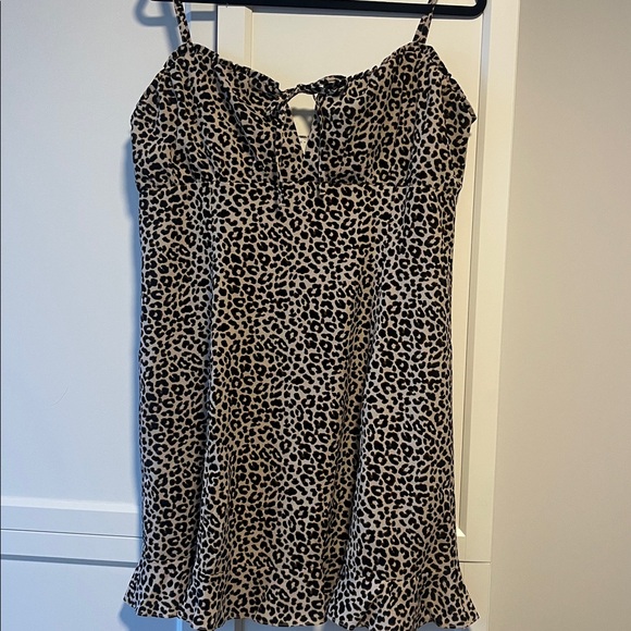 ASOS Design Leopard Print Empire Mini Dress - Picture 1 of 6